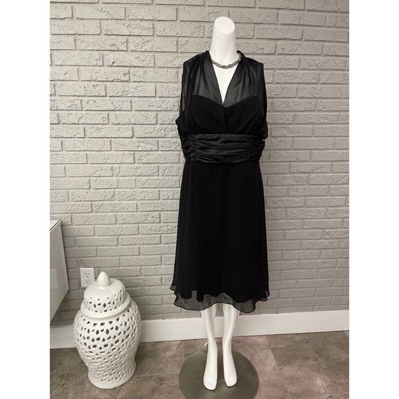 S.L. Fashions Black Halter Dress Size 18 - Picture 1 of 10